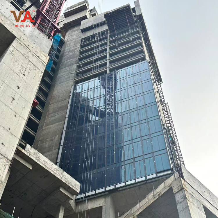 Aluminum Composite Panel Weather Resistant Facade System Cast Curtain Wall